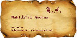 Maklári Andrea névjegykártya
