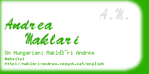 andrea maklari business card